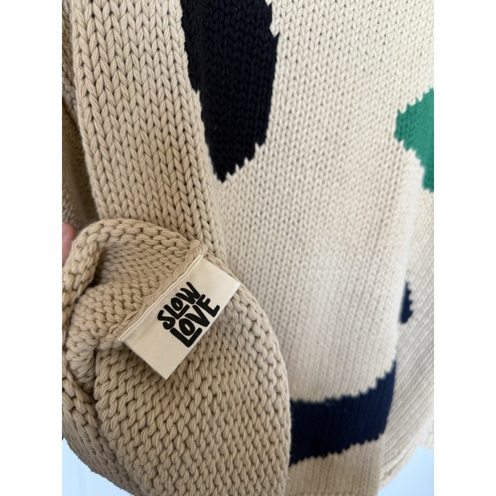 Slow Love Feel Good Hand Knit Jumpers Sweater Size M/L Beige - Picture 8 of 9